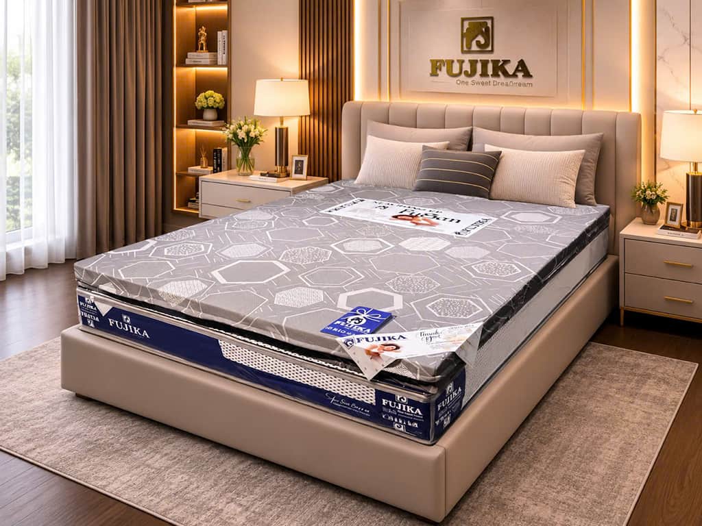 Nệm Bông ép Fusan vải gấm nâng đỡ bảo vệ cột sống không mềm xẹp
